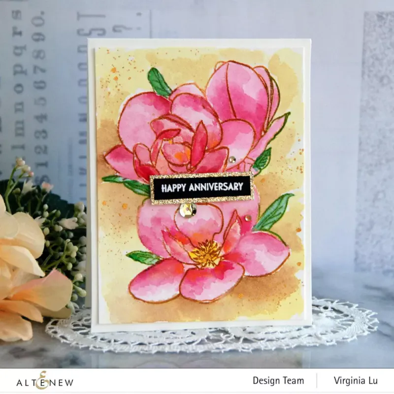 Paint-A-Flower: Magnolia Rustica Rubra Outline Stamp Set