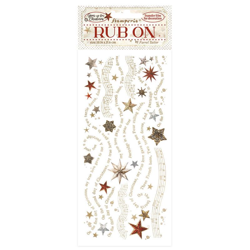 Gear up for Christmas Rub-On 4x8,5 Inch Stars