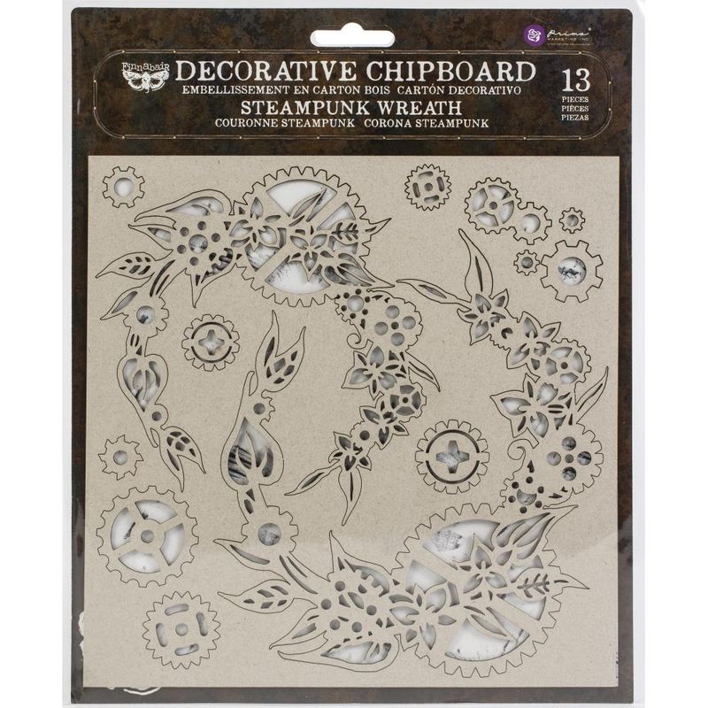 Finnabair Decorative Chipboard Steampunk Wreath, 13/Pkg
