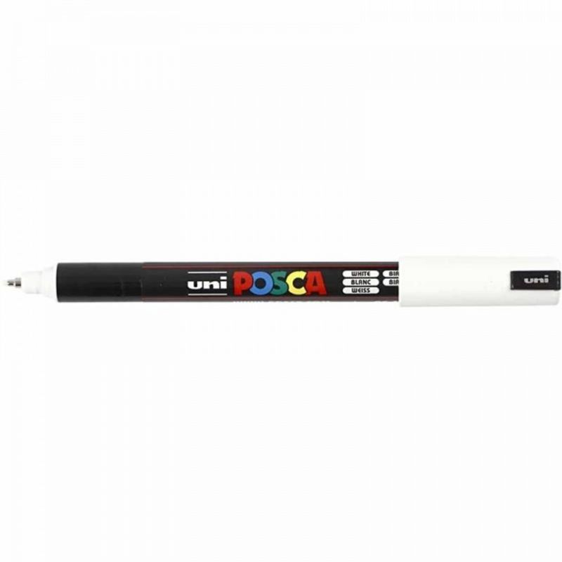White - Uni Posca Tusj, strektykkelse: 0,7 mm, PC-1MR