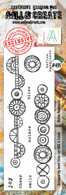 #491 - BORDER STAMP - Define happiness