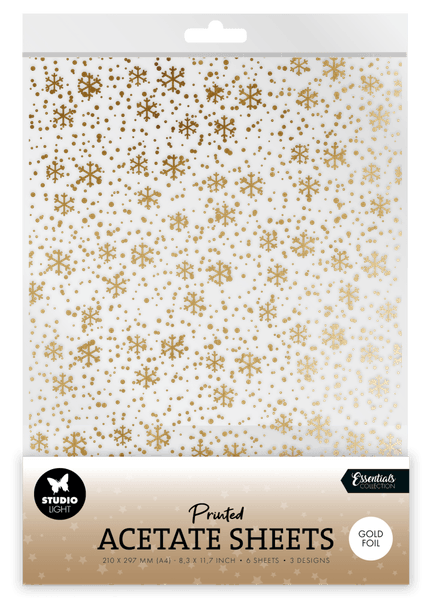 Snowflakes Gold Christmas Acetate Sheet 