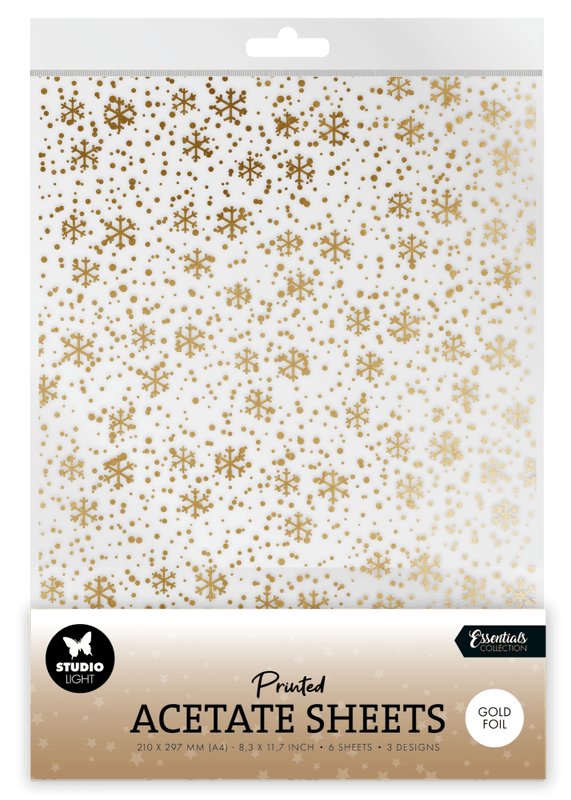 Snowflakes Gold Christmas Acetate Sheet 