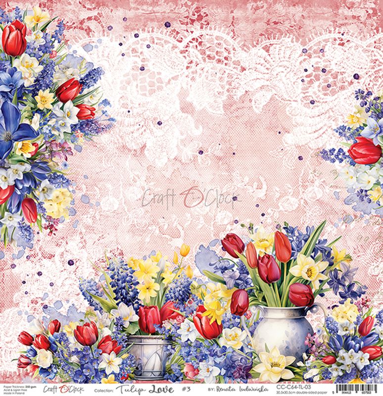 TULIP LOVE - A SET OF PAPERS 30,5X30,5CM