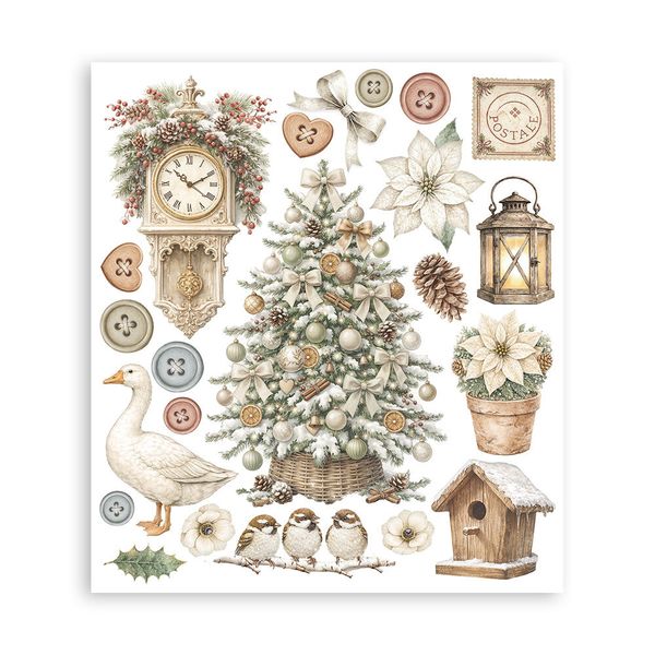 White Christmas Rub-On 20,5x23cm Assortment (6pcs) by Cristina Radovan 
