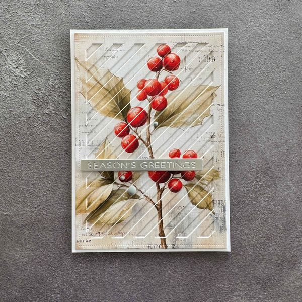 Rectangle Diagonal Striped Panel with Piercing A6 Dies - simple & basic