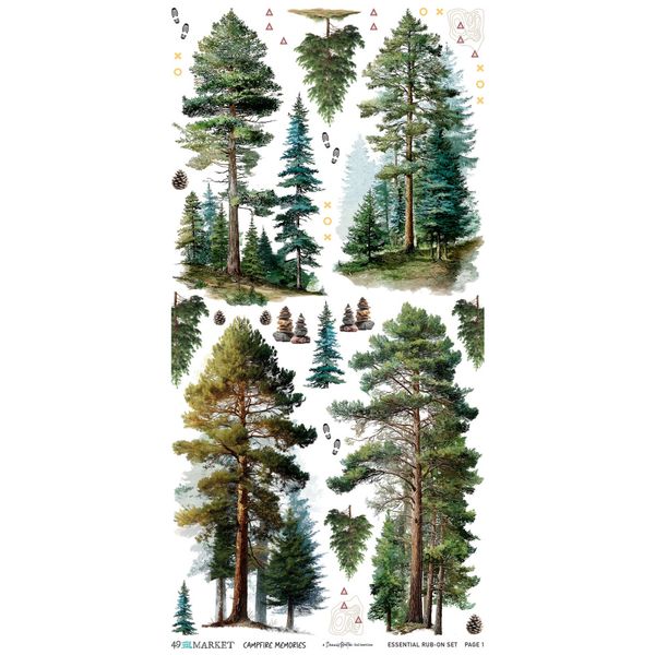 Campfire Memories 6 x12 Essential Rub-on Transfer Set