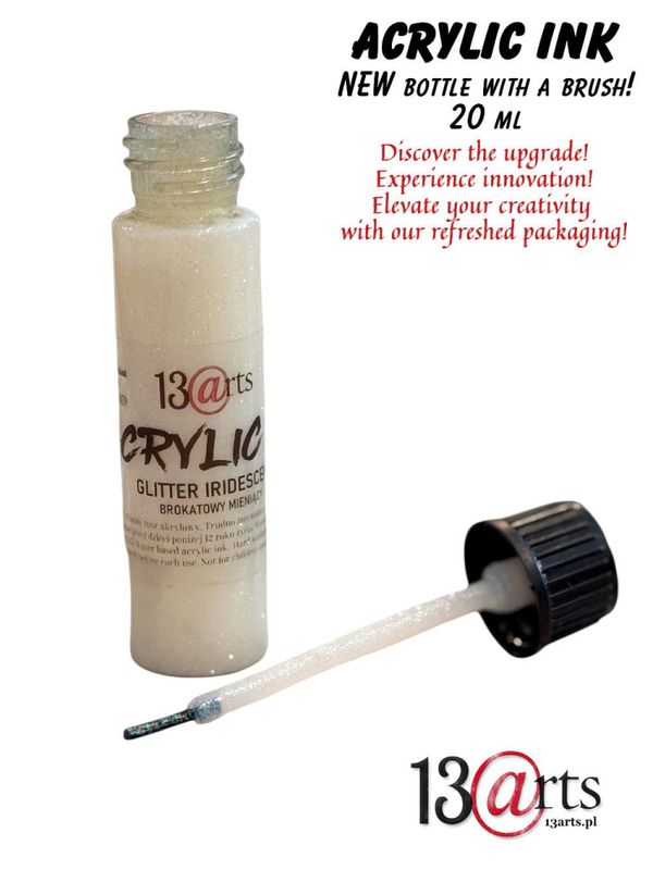 Acrylic Ink Glitter Iridescent – Splatter Brush Bottle 20 ml
