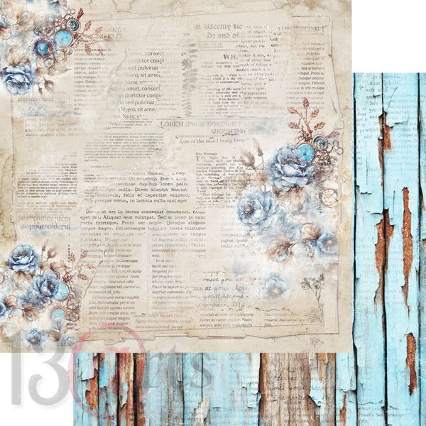 Paper pad VINTAGE IN BLUE 12x12" 