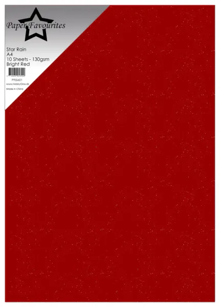 Bright Red A4 Star Rain 130gsm (10pcs) 