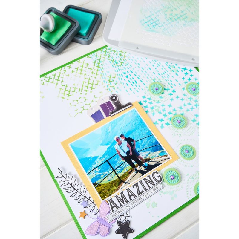 A5 Stencil Stitched Florals (4pcs) by Vicki Boutin