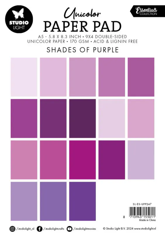 Shades Of Purple A5 Unicolor Paper Pad