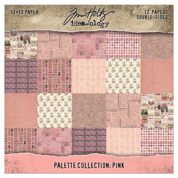 Tim Holtz - Idea-ology - Palette Collection - 12 x 12 " - Pink 12 pk