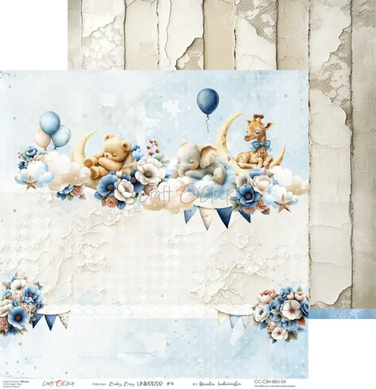 BABY BOY UNIVERSE - A SET OF PAPERS 30,5 cm x 30,5 cm