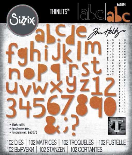 Thinlits Die by Tim Holtz Alphanumeric Cutout Lower (3/4"Tall) (102pcs)