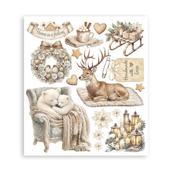 White Christmas Rub-On 20,5x23cm Assortment (6pcs) by Cristina Radovan 