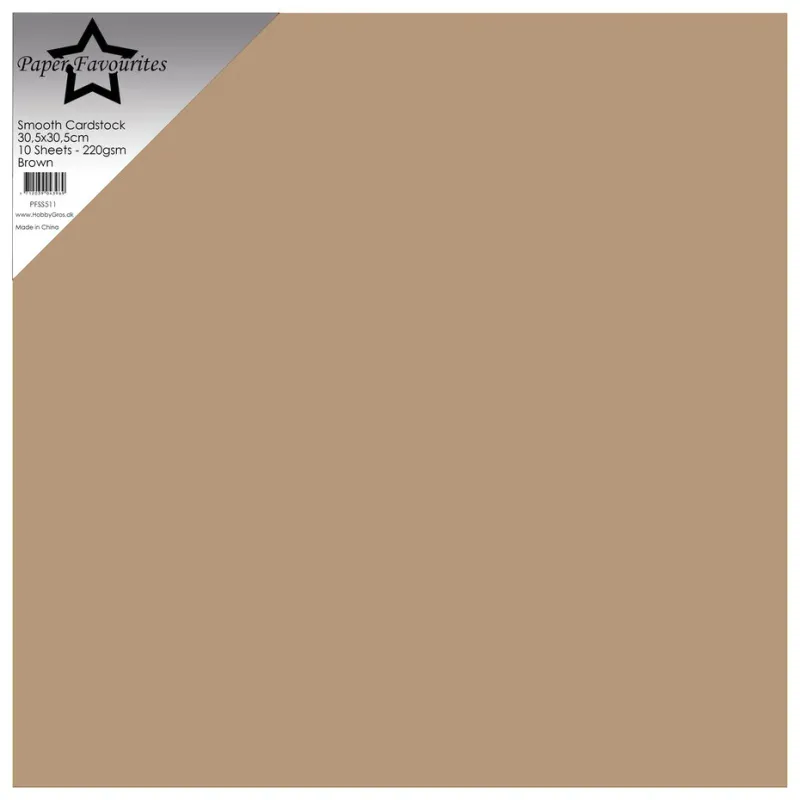 Brown 12x12 Inch Smooth Cardstock 220gsm (10pcs)