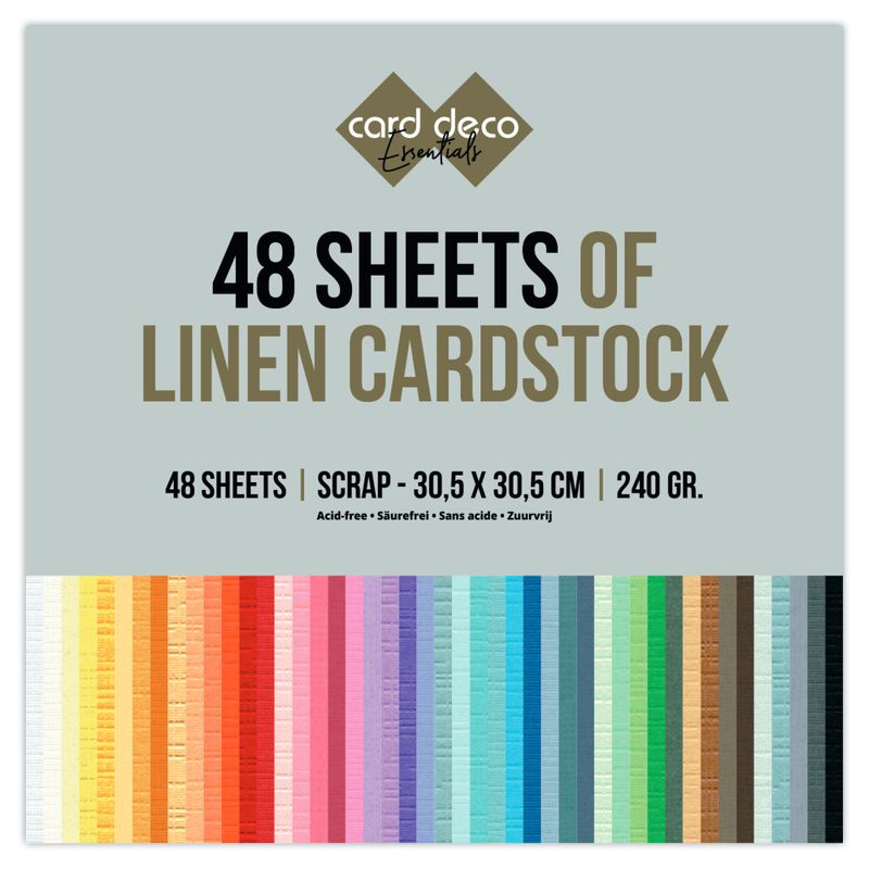 Linen Cardstock 30,5x30,5 cm Jumbo Pack (48pcs)