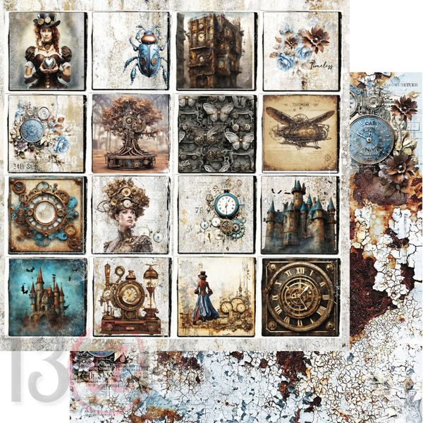 Paper pad VINTAGE IN BLUE 12x12" 
