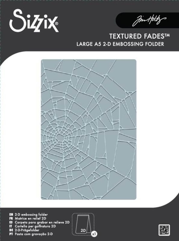 2D Texture Fades w/ A5 Embossing Folder Vault Cobweb by Tim Holtz 