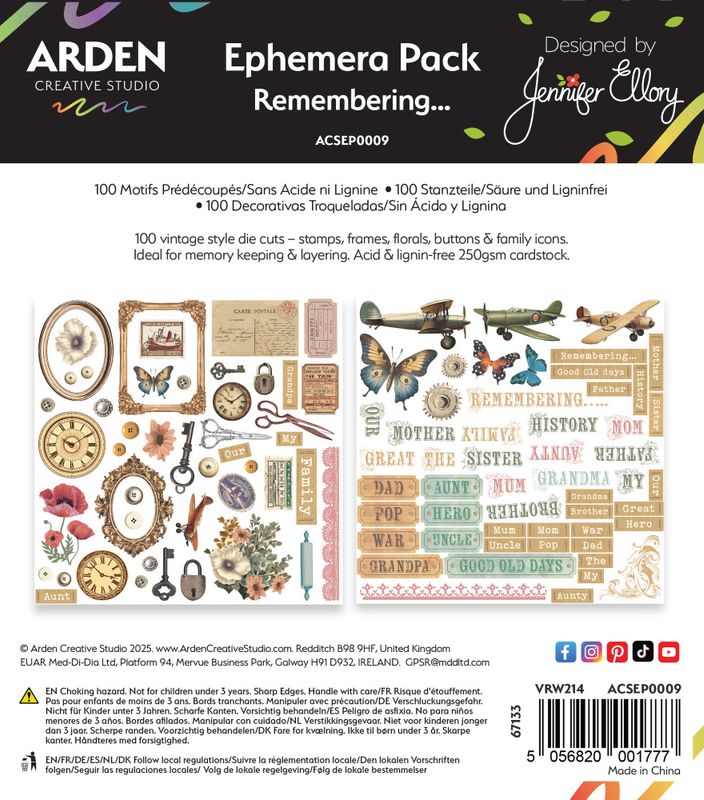 Remembering... Ephemera Pack (100pcs) 