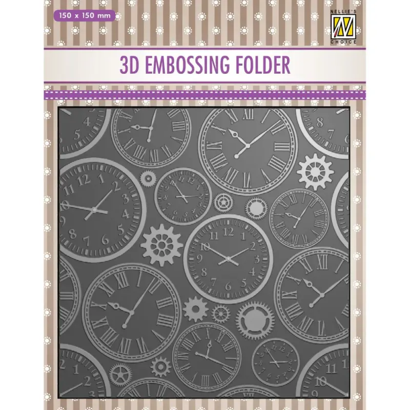 Nellie's Choice • 3D Embossing Folder Background Clocks 5.9x5.9