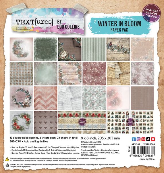 Winter in Bloom 8x8 Inch Paper Pad by Lou Collins 