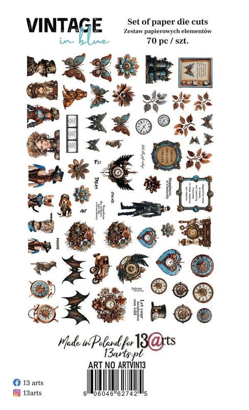 VINTAGE IN BLUE Die cuts