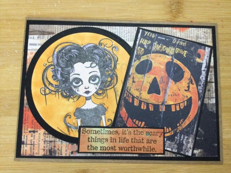Spooky Mum A6 Red Rubber Stamp 