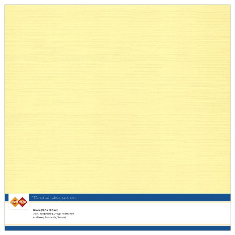 Linen Cardstock - Light Yellow - 10 pk