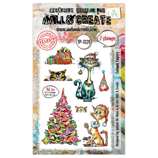 #TP-1321 - A6 STAMP SET - CATMAS CAPERS