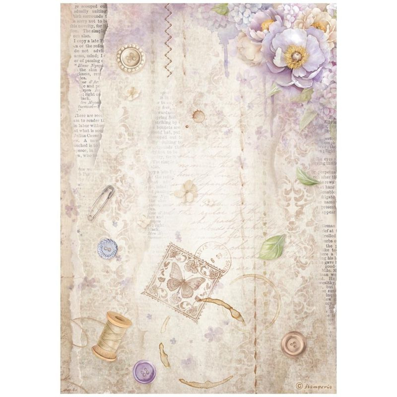 Quiet Days A4 Rice Paper Sewing
