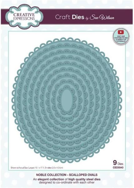 Creative Expressions Sue Wilson Craft Die Noble Collection Scalloped Ovals 
