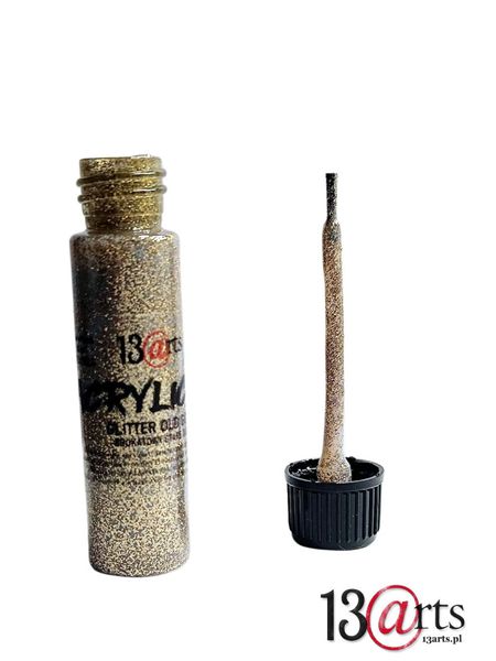 Acrylic Ink Glitter Old Gold – Splatter Brush Bottle 20 ml