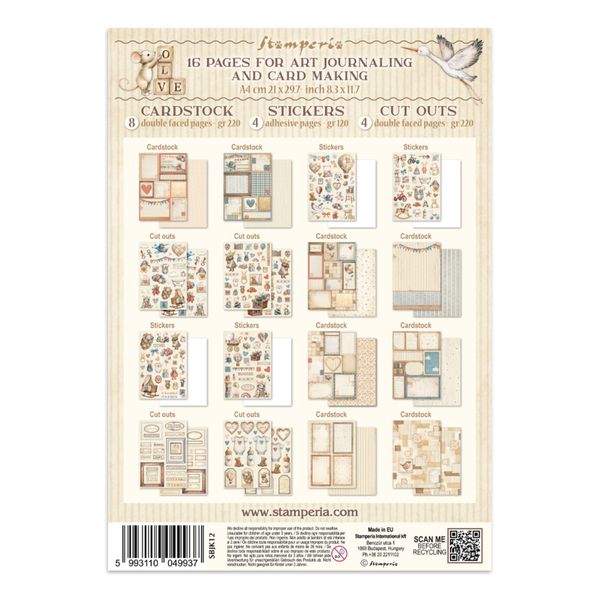 Baby Junk Journal Stickers, Backgrounds, Cut-Outs