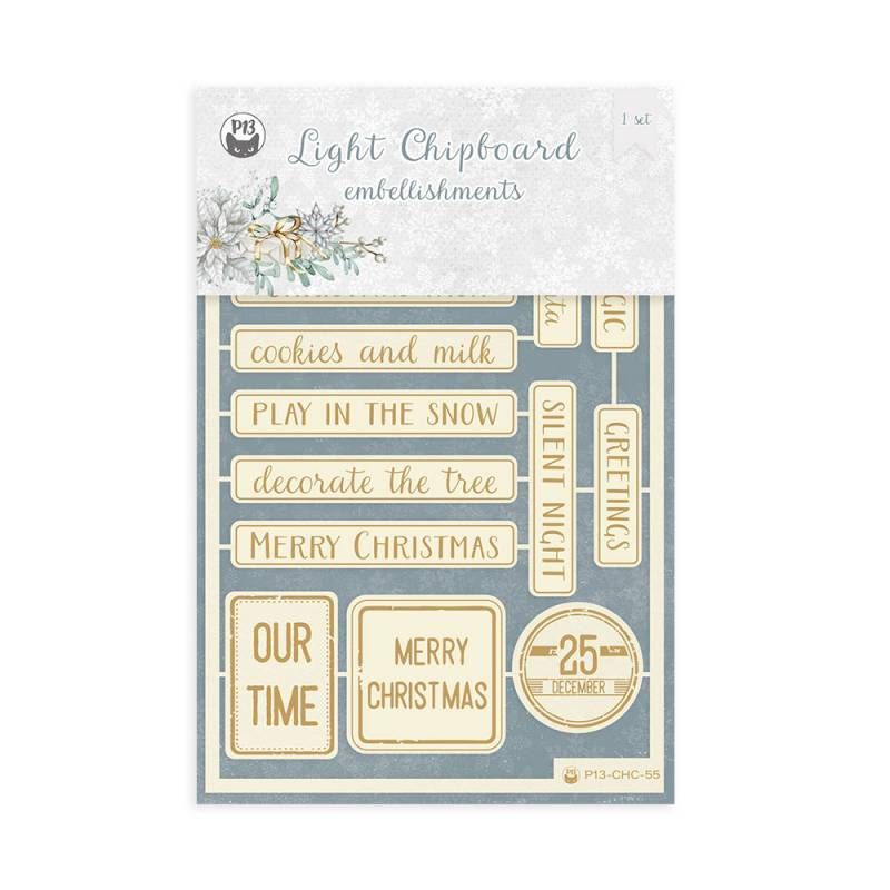 LIGHT CHIPBOARD EMBELLISHMENTS CHRISTMAS CHARM 11