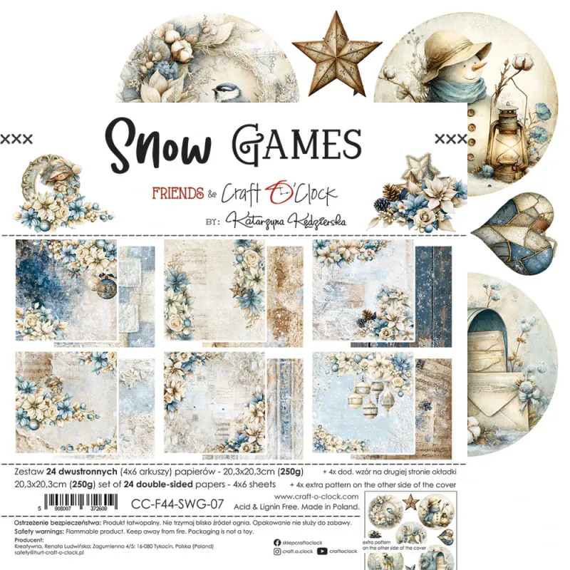 Craft O'Clock - Snow Games - Extras Set - MIX - 8x8