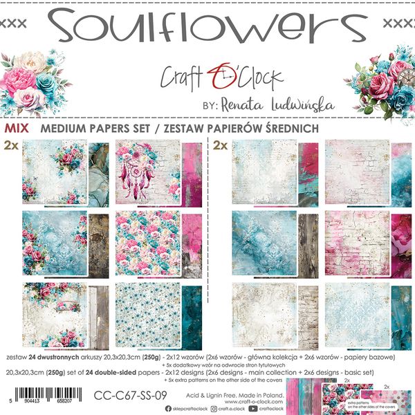 Soulflowers - MIX Paper Pad - 8x8"