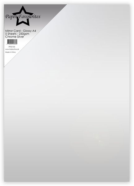 Chrome Silver A4 Mirror Card Glossy 250gsm (5pcs)