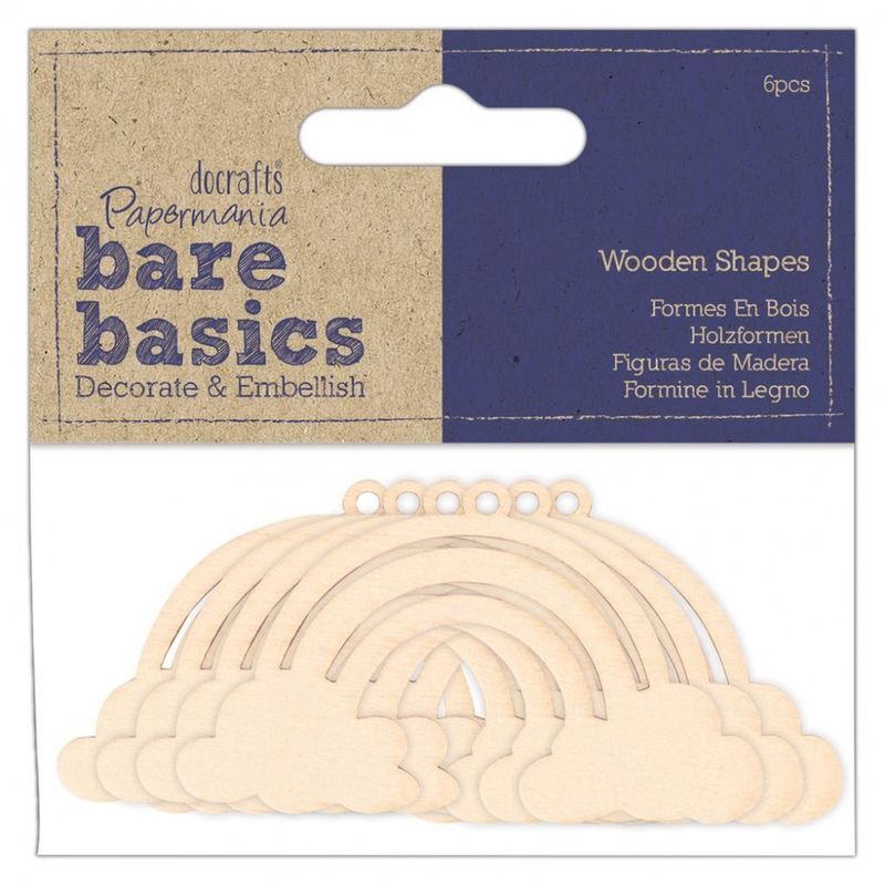 Papermania Bare Basics Wooden Shapes Rainbow (6pcs)