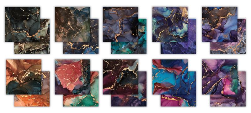 Paper Pad Ink Drops Midnight  - 8x8 Inch