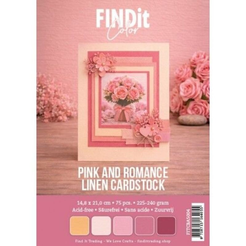 Linen Cardstock A5 Pink and Romance (75pcs) 
