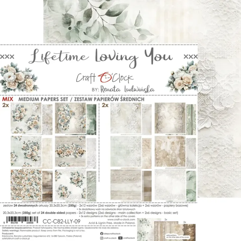 LIFETIME LOVING YOU - A SET OF PAPERS 20.3 cm x 20.3 cm - MIX
