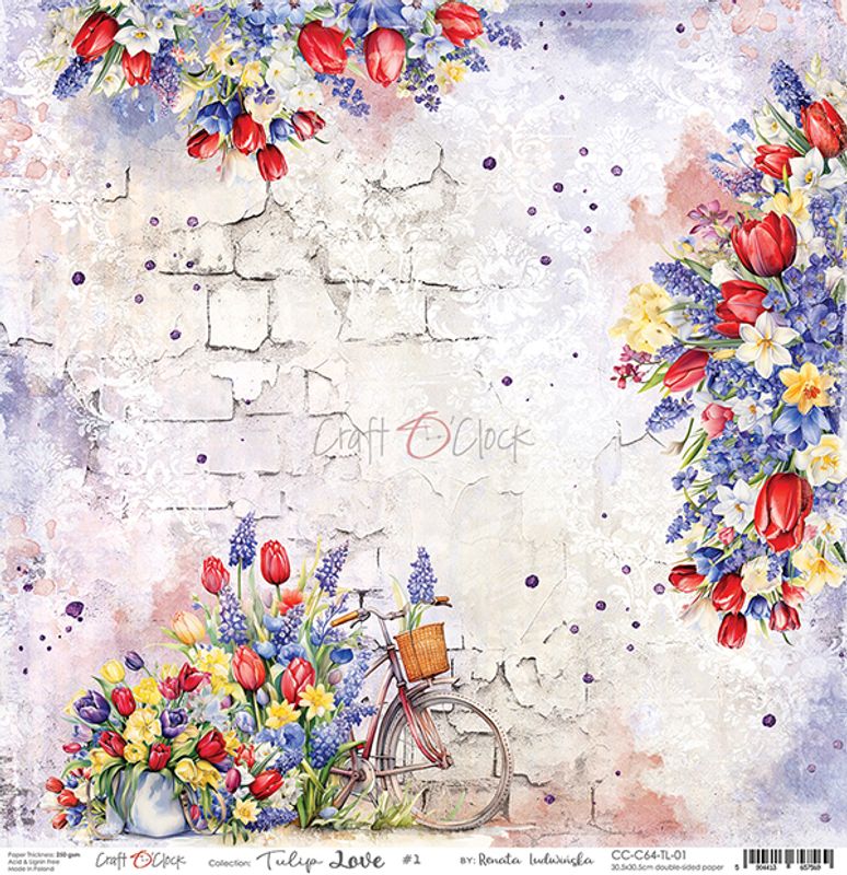 TULIP LOVE - A SET OF PAPERS 30,5X30,5CM