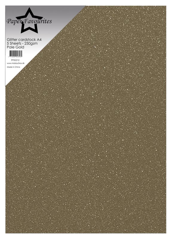 Pale Gold A4 Glitter Cardstock 250gsm (5pcs) 