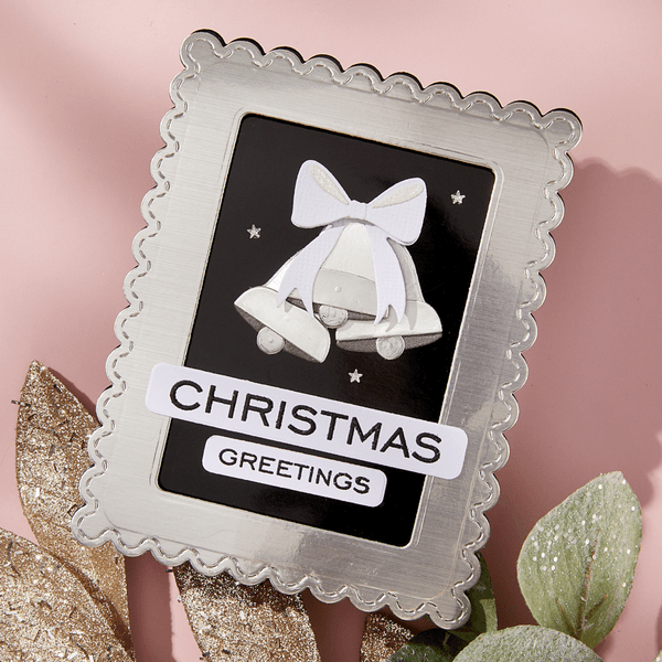 All About Christmas Etched Dies Bow & Bell Scallop Frame