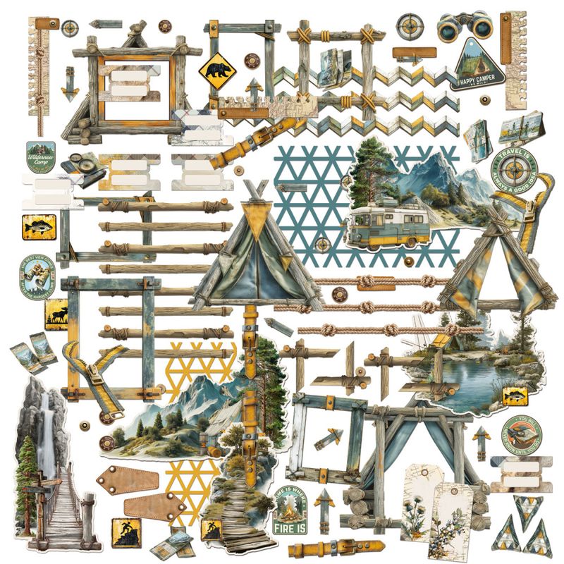 Campfire Memories Ephemera & Frame Set