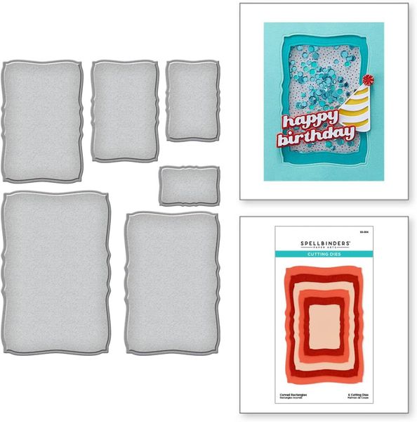 Spellbinders Curved Rectangles Etched Dies 