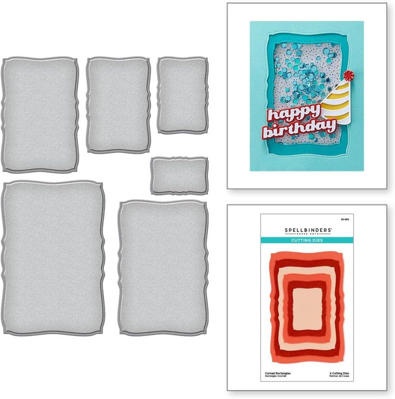 Spellbinders Curved Rectangles Etched Dies 