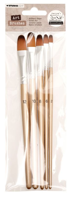Art Brushes Filbert Shape (Sizes: 2,6,8,10,12) 